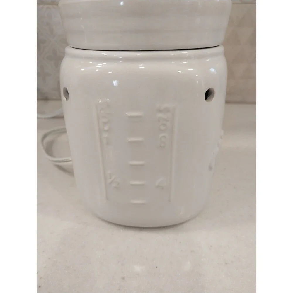 Mason Jar Electric Wax Melt Oil Warmer Ivory Ceramic Farmhouse Plug In Decor